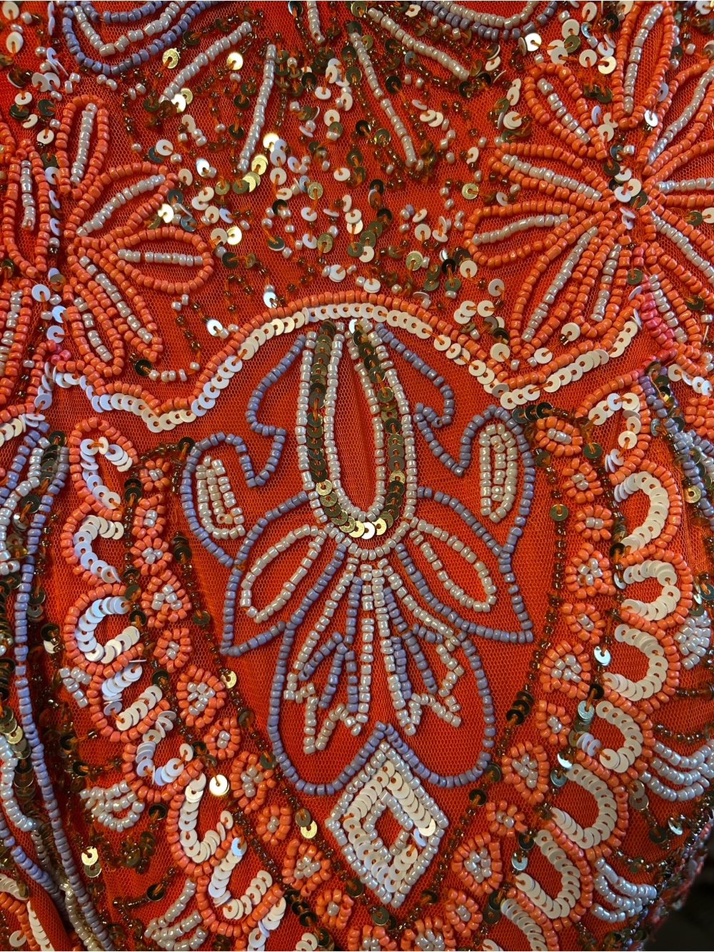 Jovani Coral and Lavender Beaded Spaghetti Strap Prom Dress - Picture 7 of 10